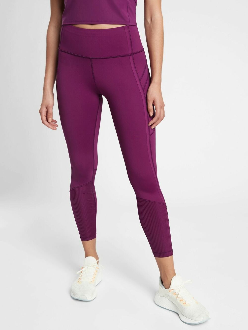 NWOT Athleta Vitality Rib 7/8 Tight, Velvet Plum SIZE S #631740 W0412